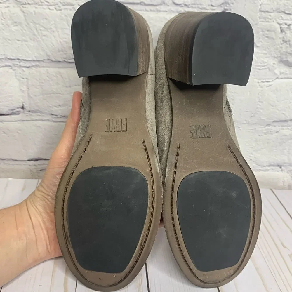 Frye Nora Zip Short Boots Elephant Grey Soft Oiled Suede